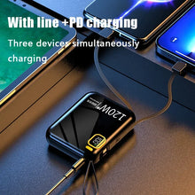Load image into Gallery viewer, Lenovo 120W Fast Charging 50000mAh Large Capacity Portable Power Bank Cable Two-way Mini Powerbank for iPhone Samsung Xiaomi