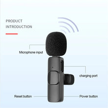 Load image into Gallery viewer, Lavalier Microphone Wireless Microphone Noise Cancelling Audio Video Recording Mini Mic for iPhone Android Live Broadcast Game