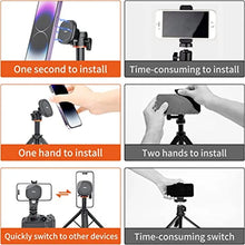 Load image into Gallery viewer, Magnetic Extend Selfie Stick Tripod w 1/4" Magnet Tripod Mount Ring Cell Phone Tripod Stand for Magsaf iPhone 15 14 13 12 Phone