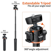 Load image into Gallery viewer, Magnetic Extend Selfie Stick Tripod w 1/4" Magnet Tripod Mount Ring Cell Phone Tripod Stand for Magsaf iPhone 15 14 13 12 Phone