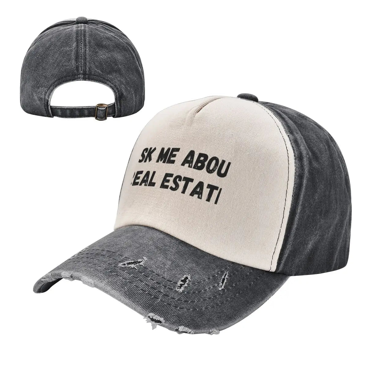 Ask Me About Real Estate Fun Realtor Sayings Baseball Cap