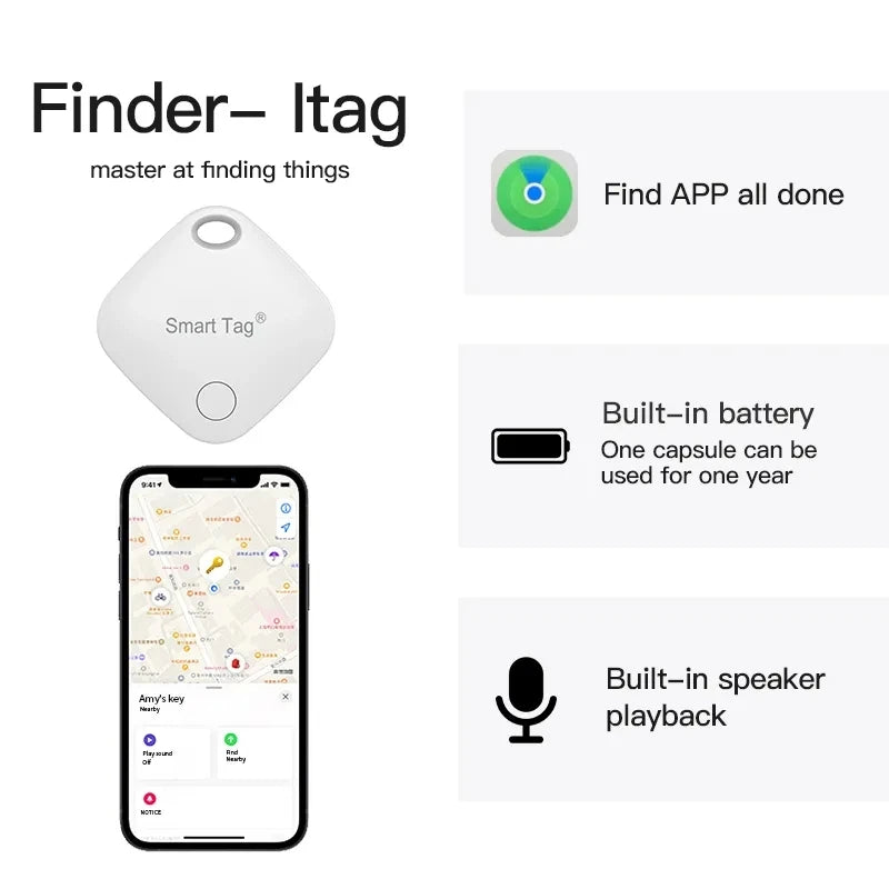 New GPS Mini Smart Tracker Smart Air Tag Bluetooth Smart Tag Child Finder Pet Car Lost Tracker For Apple IOS System Find My APP