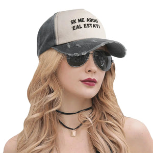 Ask Me About Real Estate Fun Realtor Sayings Baseball Cap