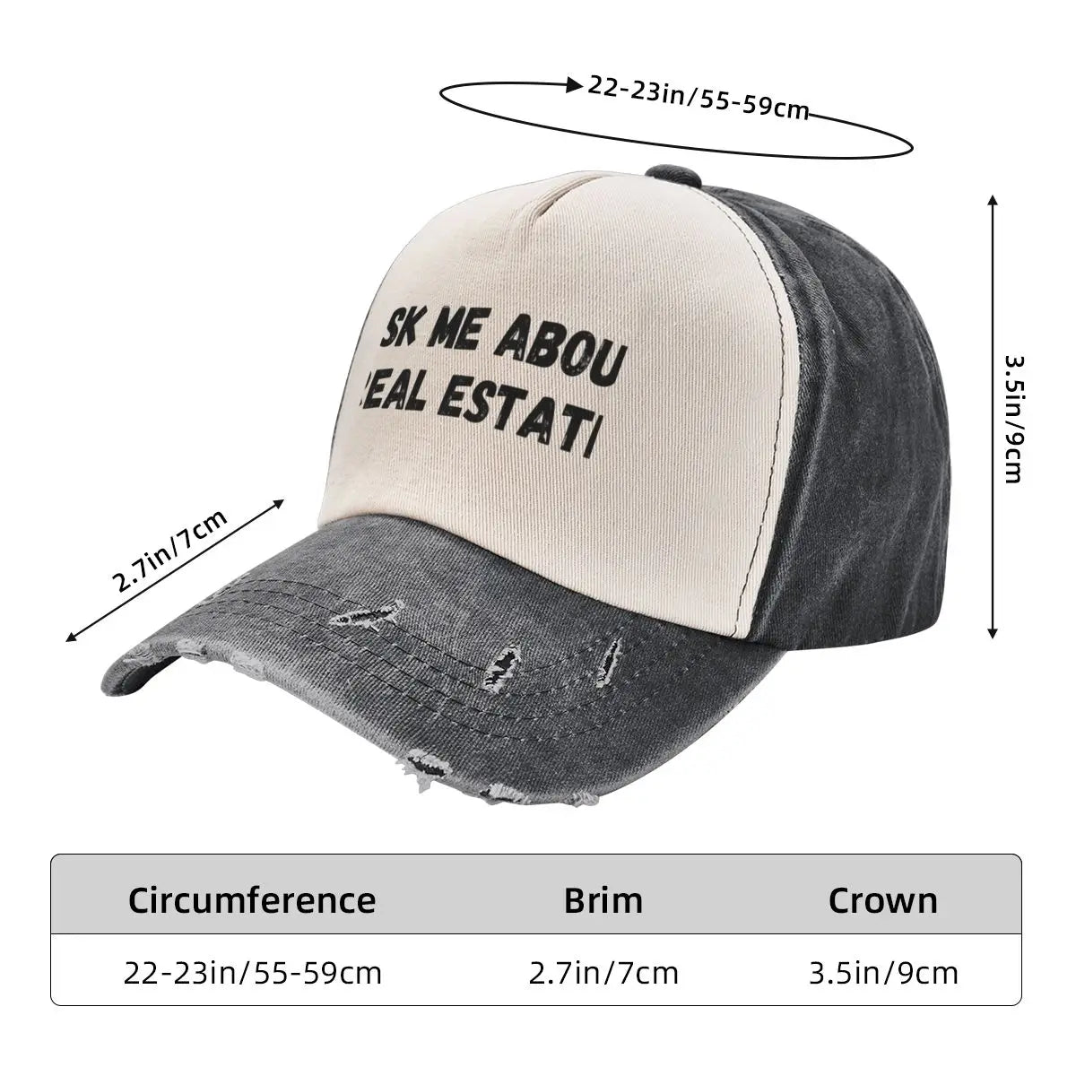 Ask Me About Real Estate Fun Realtor Sayings Baseball Cap