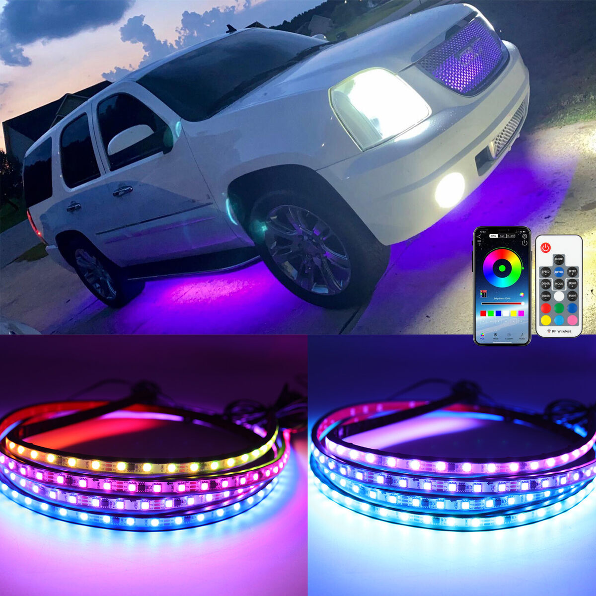 Car LED Underglow Lights – 6-Piece Multi-Color Kit for Exterior Lighting