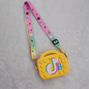 Pop It Fidget Toys Silicone Push Bubble Crossbody Bag Sensory Reliver Stress Autism Adults Kids Handbag Coin Pouch Purse Gifts